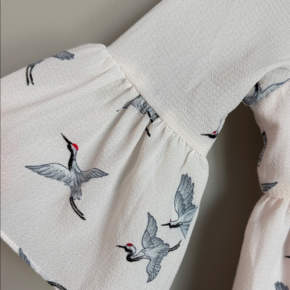 Pippa & Julie Cream Dress with Bird Print - Picture 2 of 5